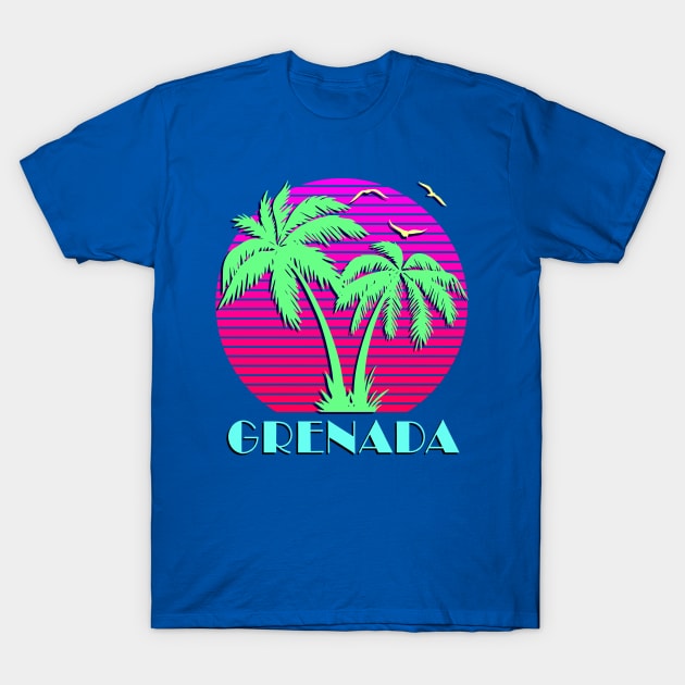 Grenada Palm Trees Sunset T-Shirt by Nerd_art